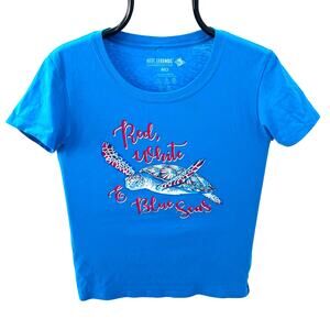 Reel Legends Sea Turtle "Red, White & Blue Seas" Performance T-Shirt Women's MD